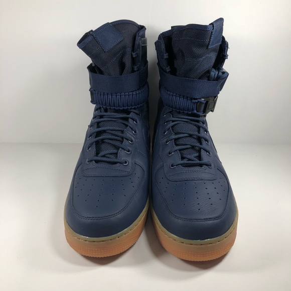 Nike SF AF-1 Midnight Navy & Gum Bottoms Sneakers - Picture 3 of 7